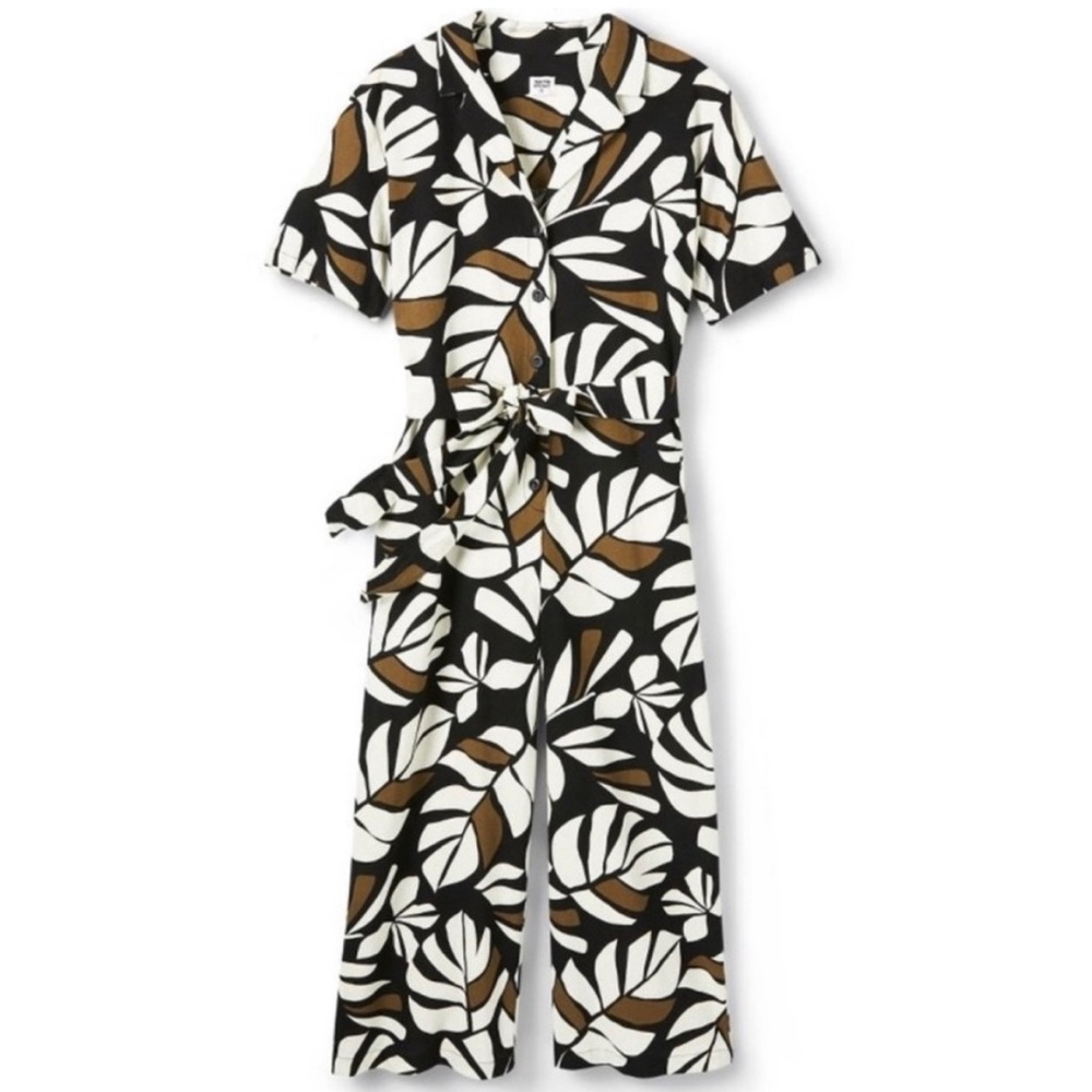 Tabitha Brown x Target Tropical Botanical Palm Print Jumpsuit with Tie Belt XS